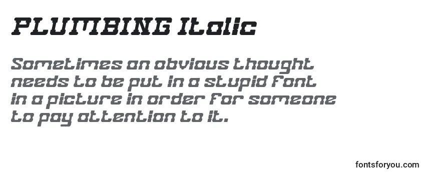 Review of the PLUMBING Italic Font