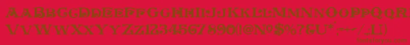 Plymouth-fontti – ruskeat fontit punaisella taustalla