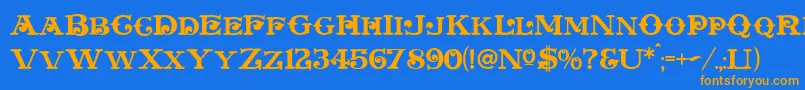 Plymouth-fontti – oranssit fontit sinisellä taustalla