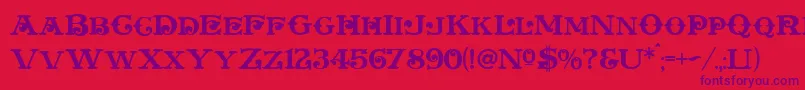 Plymouth Font – Purple Fonts on Red Background