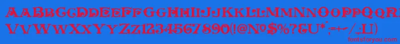 Plymouth Font – Red Fonts on Blue Background