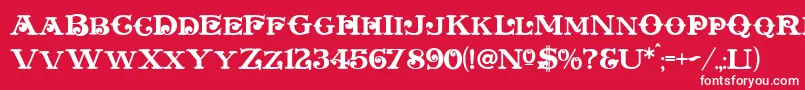 Plymouth Font – White Fonts on Red Background