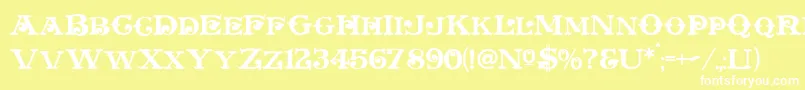 Fonte Plymouth – fontes brancas em um fundo amarelo
