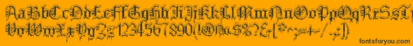 PlymouthRock SnowDusted Font – Black Fonts on Orange Background