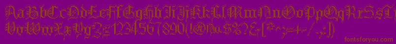 PlymouthRock SnowDusted Font – Brown Fonts on Purple Background