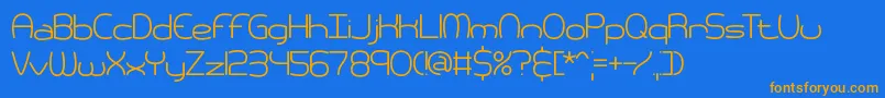 pneumati Font – Orange Fonts on Blue Background