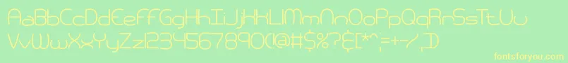 フォントpneumati – 黄色の文字が緑の背景にあります