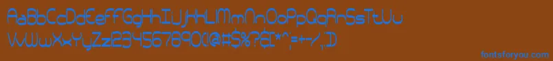 フォントpneutall – 茶色の背景に青い文字