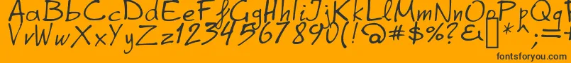 GrapheAlpha-Schriftart – Schwarze Schriften auf orangefarbenem Hintergrund