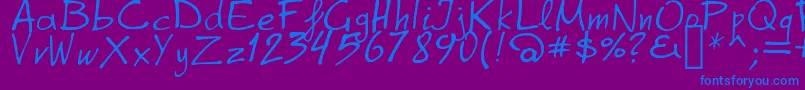 GrapheAlpha-Schriftart – Blaue Schriften auf violettem Hintergrund