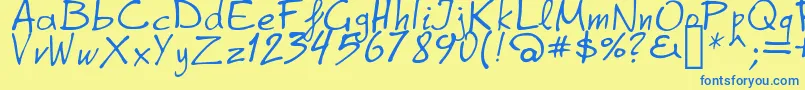 GrapheAlpha Font – Blue Fonts on Yellow Background