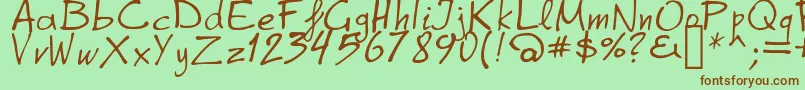 フォントGrapheAlpha – 緑の背景に茶色のフォント