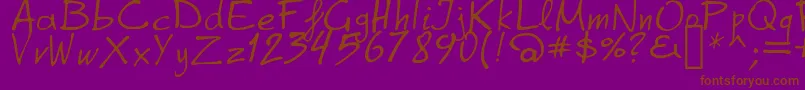 GrapheAlpha-fontti – ruskeat fontit violetilla taustalla