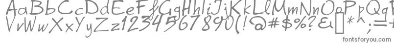 フォントGrapheAlpha – 白い背景に灰色の文字