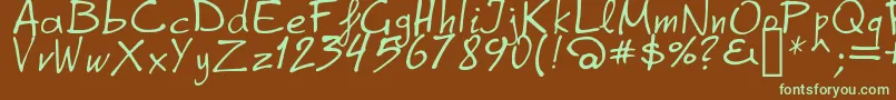 GrapheAlpha Font – Green Fonts on Brown Background