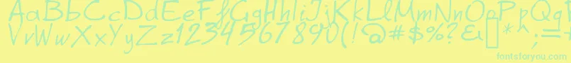 GrapheAlpha Font – Green Fonts on Yellow Background