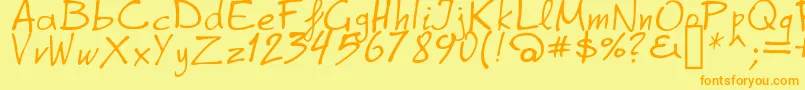 GrapheAlpha Font – Orange Fonts on Yellow Background