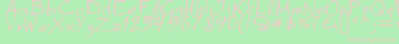 GrapheAlpha Font – Pink Fonts on Green Background