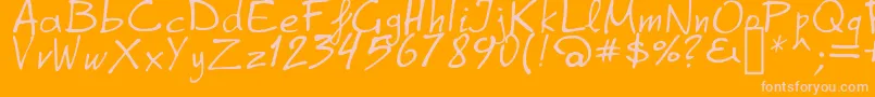 GrapheAlpha Font – Pink Fonts on Orange Background