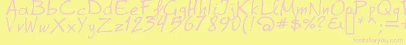 GrapheAlpha Font – Pink Fonts on Yellow Background