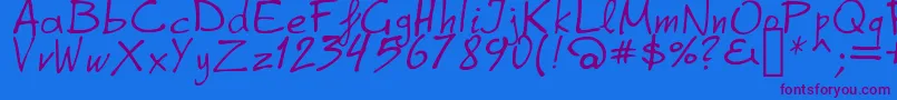 GrapheAlpha-Schriftart – Violette Schriften auf blauem Hintergrund