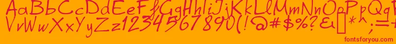 GrapheAlpha-Schriftart – Rote Schriften auf orangefarbenem Hintergrund