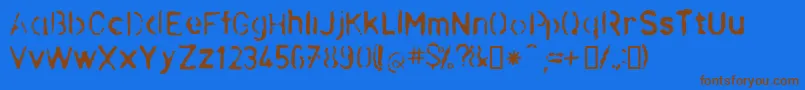 POCHOIR Font – Brown Fonts on Blue Background