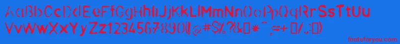 POCHOIR Font – Red Fonts on Blue Background