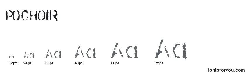 Размеры шрифта POCHOIR
