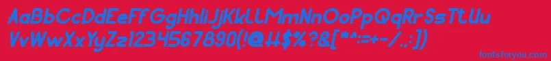 Pocket Bold Italic Font – Blue Fonts on Red Background