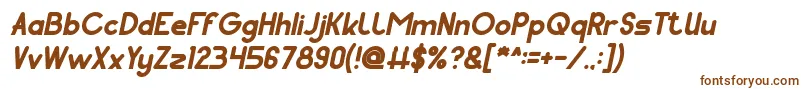 フォントPocket Bold Italic – 茶色のフォント