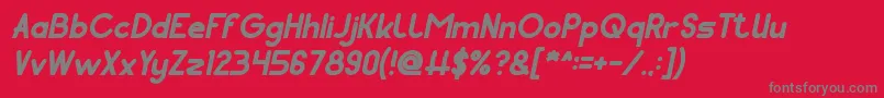 Fonte Pocket Bold Italic – fontes cinzas em um fundo vermelho