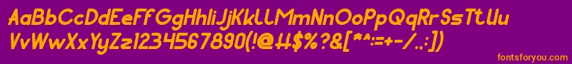 Pocket Bold Italic Font – Orange Fonts on Purple Background