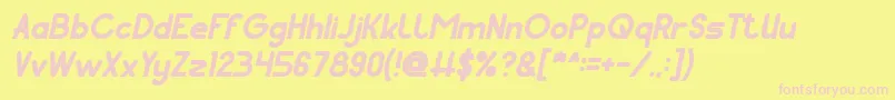 Pocket Bold Italicフォントについての詳細 フォントPocket Bold Italic – ピンクのフォント、黄色の背景