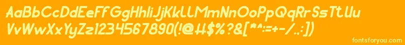 Pocket Bold Italic Font – Yellow Fonts on Orange Background