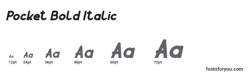 Tamaños de fuente Pocket Bold Italic