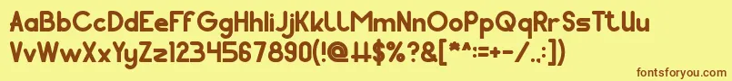 Police Pocket Bold – polices brunes sur fond jaune