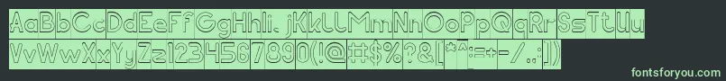 Pocket Hollow Inverse-Schriftart – Grüne Schriften auf schwarzem Hintergrund