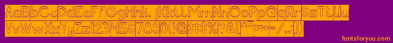 Шрифт Pocket Hollow Inverse – оранжевые шрифты на фиолетовом фоне