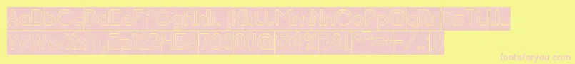 Pocket Hollow Inverse-Schriftart – Rosa Schriften auf gelbem Hintergrund