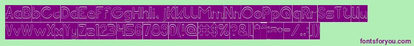 Pocket Hollow Inverse Font – Purple Fonts on Green Background