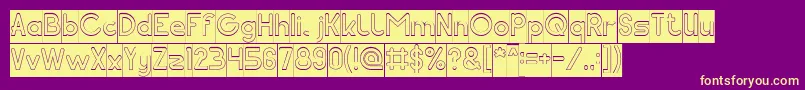 Pocket Hollow Inverse-fontti – keltaiset fontit violetilla taustalla