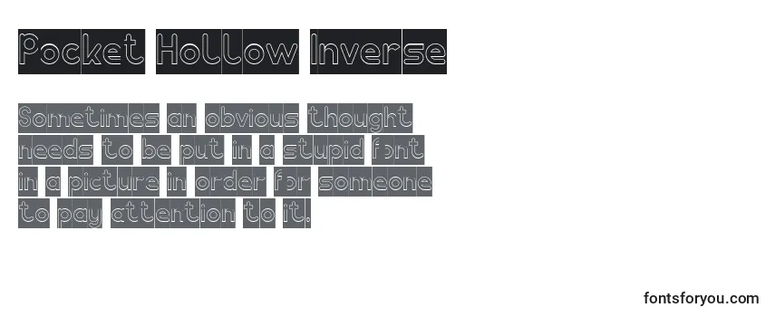 Überblick über die Schriftart Pocket Hollow Inverse