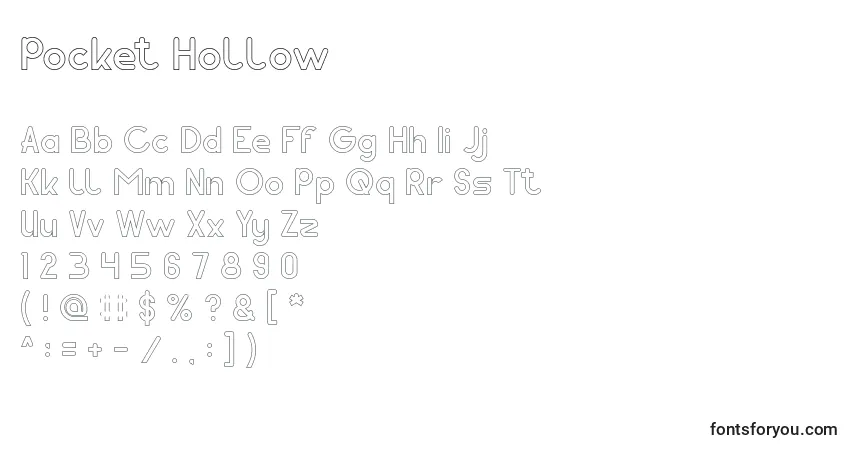 Шрифт Pocket Hollow – алфавит, цифры, специальные символы