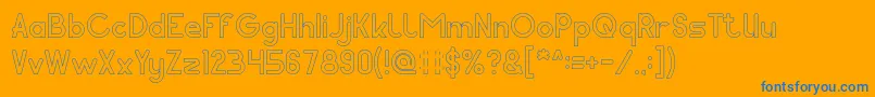 Pocket Hollow Font – Blue Fonts on Orange Background