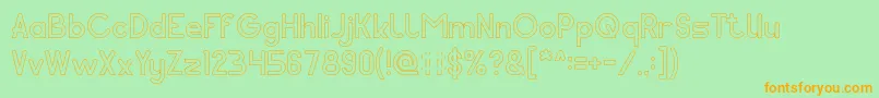 Pocket Hollow Font – Orange Fonts on Green Background