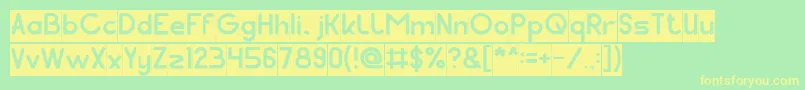 フォントPocket Inverse – 黄色の文字が緑の背景にあります
