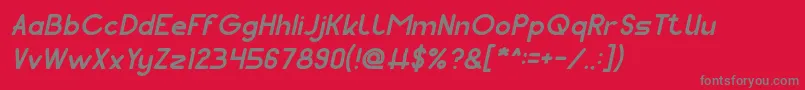 Police Pocket italic – polices grises sur fond rouge