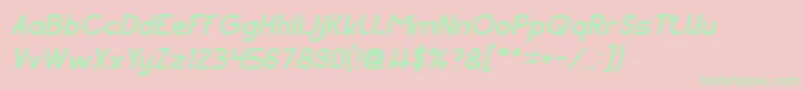 Pocket italic Font – Green Fonts on Pink Background