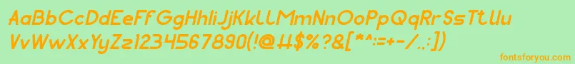 Pocket italic Font – Orange Fonts on Green Background